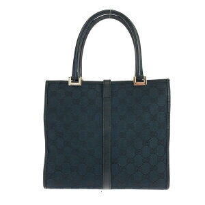 Gucci GG Jackie Handbag Tote Bag Black Canvas